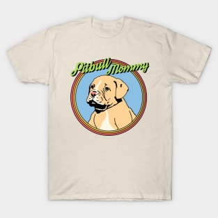 Pitbull Mommy Cute Puppy Dog Lover Vintage Illustration T-Shirt